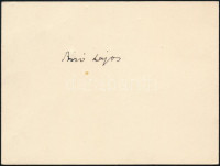 Bíró Lajos (1880-1948) író, publicista, filmproducer aláírása kártyán