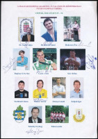 2010-2016 Magyar Olimpiai Akadémia szereplőinek aláírt tablója, rajta 6 olimpiai bajnokkal