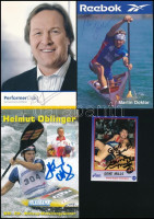 8 db külföldi olimpiai és egyéb sportoló és sport csapat aláírása / 8 autograph signed cards of international sportsmen