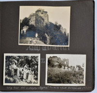 Családi fotóalbum, Drégely, Csábrág vára, Baja, Budapest, Jamboree, nyaralás, stb., 146 db albumba ragasztott, többnyire 6×9 cm-es fotóval