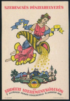 1940 Erdélyi nyereménykölcsön reklám cédula 13x8 cm