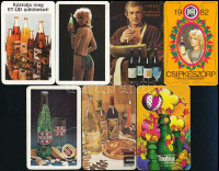 1978-1983 10 db szörpös kártyanaptár, közte Traubisoda, Csipkeszörp