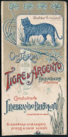 Osteria Tigre d' Argento Belvedere, Ildebrando Bertolotti, Fiume szecessziós litho prospektus, kisebb szakadással