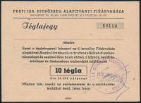 A Pesti Izraelita Hitközség Alapítványi Fiúárvaháza részére kiadott téglajegy 20 000 adópengő értékben