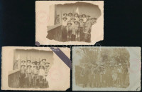cca 1913 5 db cserkész témájú fotólap, az Amatőr Gyűjtők És Sportolók Egyesülete bélyegzésével, kettő hajtott 9×14 cm
