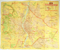 1944 Budapest térképe, 'Az utca rendje' melléklete, 1:25 000, hajtott, kis szakadásokkal, 75x91 cm