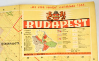 1944 Budapest térképe, 'Az utca rendje' melléklete, 1:25 000, hajtott, kis szakadásokkal, 75x91 cm
