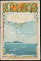 cca 1930 Map of principal routes to Italy, kis szakadásokkal, 45x34,5 cm