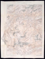 1913 Lechtaler Alpok térképe / 1913 Large map of the  Lechtaler Alps 90x70 cm