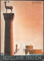 cca 1930 Római képes prospektus nevezetességekről, olasz, francia, német és angol nyelven + 1933 Reiseland Italien, német nyelvű újság