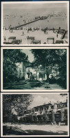 cca 1930-1940 Vegyes Siófokkal kapcsolatos tétel: tájékoztató levél, német, francia, angol és olasz nyelvű prospektus, 5 db fotólap