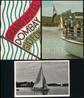cca 1930-1940 Vegyes Siófokkal kapcsolatos tétel: tájékoztató levél, német, francia, angol és olasz nyelvű prospektus, 5 db fotólap