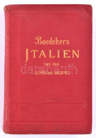 Karl Baedeker: Italien von den Alpen bis Neapel. Kurzes Reisehandbuch. Leipzig, 1908, Verlag von Karl Baedeker, XLII+412 p. Hatodik kiadás. Kiadói aranyozott egészvászon kötés, festett lapélekkel, térképekkel illusztrálva. Német nyelven.