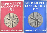 Népismereti dolgozatok 1978., 1981. Szerk.: dr. Kós Károly, dr. Faragó József. Bukarest., 1978-1981, Kriterion. Kiadói papírkötésben..