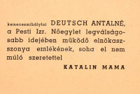 Gerő Katalin: A szeretet munkásai. A Pesti Izraelita Nőegylet története. Bp., 1937, Szerzői,(Antos és Társa),445+3 p.+ 7 (fekete-fehér képtáblák) t. Kiadói egészvászon-kötésben, kissé kopott borítóval, érdekes ajándékozási