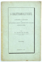 Masznyik Endre, dr. A halotthamvasztásról egészségi, gazdasági és különösen zsidó és keresztyénvallási szempontból. Pozsony, 1899, K.n.. Kiadói papírkötés, intézményi bélyegzővel.