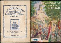 Ángyán Aurél: A gyüdi kegyhely a történelmi események forgatagában. Máriagyüd, 1930, Máriagyüdi Szentferencrendi Zárda. Kiadói papírkötés, kissé foltos. +1943 Máriabesnyői zarándok naptár. Szerk.: Bögözy Vilmos. Kiadja: