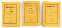 F. W. Dostojewskij: Raskolnikow I-III. Bände. Ford.: Wilhelm Hendel. Leipzig, 1882, Wilhelm Friedrich, VIII+299; 267+1;309+3 p. Első német nyelvű kiadás. Kiadói papírkötés, szakadt borítókkal, a II. és III. kötet kötése szétvált,