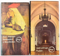 A mérleg sorozat 2 kötete:Karl Jaspers: Bevezetés a filozófiába. Ford.: Szathmáry Lajos.; Jurij Lotman: Puskin. Ford. és a jegyzeteket írta: Gereben Ágnes. Bp.,1987-1988, Európa. Kiadói papírkötés, kissé foltosak.