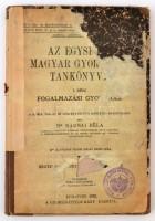 Radnai Béla: Az egységes magyar gyorsírás tankönyve. 1. rész: Fogalmazási gyorsírás. Bp., 1932, Gyorsírástudomány. Sérült, későbbi félvászon kötésben, egyébként jó állapotban.