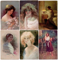 70 db RÉGI motívum képeslap: hölgyek / 70 pre-1945 motive postcards: lady