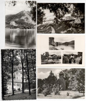 Kb. 210 db MODERN magyar fekete-fehér retro képeslap kisebb településekkel / Cca. 210 modern Hungarian black and white retro postcards with small settlements