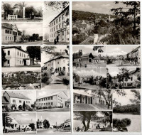 144 db MODERN fekete-fehér magyar város képeslap, kisebb településekkel / 144 modern black and white Hungarian town-view postcards with small settlements