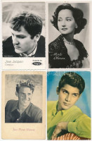 22 db MODERN magyar és külföldi színész és énekes motívum képeslap vegyes minőségben: Paul Anka, Merle Oberon, Bara Margit, Halász Judit, Sztankay, Zenthe, Básti, Jávor, Sárdy  / 22 modern Hungarian and other actors and singers