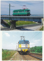 4 db MODERN használatlan magyar vasúti motívum képeslap: villanymozdony és HÉV / 4 modern Hungarian railway motive postcards: electric railway