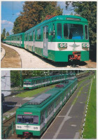 4 db MODERN használatlan magyar vasúti motívum képeslap: villanymozdony és HÉV / 4 modern Hungarian railway motive postcards: electric railway