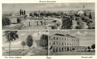 Baja, Kamarás-Duna, híd, csónakok, Türr István emlékmű, Nemzeti szálloda, automobilok (EK)
