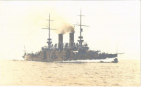 Az Osztrák-Magyar Haditengerészet csatahajója / Austro-Hungarian Navy, K.u.K. Kriegsmarine battleship. Verlag F. W. Schrinner (Pola). Phot. Alois Beer