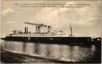 Le Paquebot 'Ile de France', le plus grand Navire de la Flotte Commerciale Francaise Conxtruit au Chantier de Penhoet, a Saint Nazaire / SS Île de France, French ocean liner