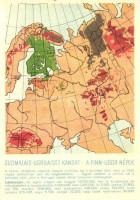 A finn-ugor (finnugor) népek; a Sugurahvaste Instituut (Rokonnépek Intézete) kiadása / Finno-Ugric language family map