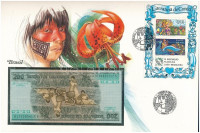 Brazília 1984. 200C borítékban, alkalmi bélyeggel és bélyegzéssel T:I Brasil 1984. 200 Cruzeiros in envelope with stamps and cancellations C:UNC