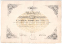 Kisujszállás 1910. 'Kisujjszállási Népbank Részvénytársaság' részvénye 100K-ról szelvényekkel, szárazpecséttel T:II