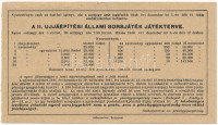 1946. 'II. Újjáépítési Állami Sorsjáték' fél-sorsjegy 50.000Ft értékben T:II hajtatlan, gemkapocs nyoma