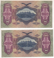 1930. 100P (2x) sorszámkövetők, csillagos sorszámmal T:III szép papír Adamo P17