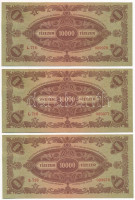 1945. 10.000P 'MNB' bélyeggel (3x) sorszámkövetők T:I-,II