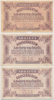 1946. 100.000AP (3x) mind sorozat- és sorszám nélkül, 2 db fehér és vastagabb papíron 5600-as rendelettel T:III szakadások Adamo P51B,P51A