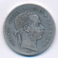 1874. 1Ft Ag 'Ferenc József / Középcímer' T:3 vésett fej, vésett címerAdamo M15