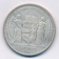 1930. 5P Ag 'Horthy jobbra' T:2-,3 Adamo P8