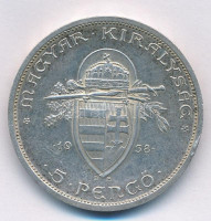 1938. 5P Ag 'Szent István' T:2 ph. Adamo P8.1