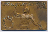 ~1906. 'Vívó és Atletikai Club (VAC) 1906.' kétoldalas Br plakett (35x56mm) T:2 patina