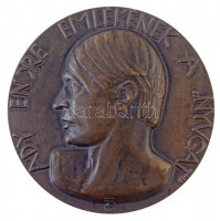 Beck Ö. Fülöp (1873-1945) 1928. 'Ady Endre emlékének a 'Nyugat' / 'Repülj hajóm..... Rajtad a holnap hőse'' kétoldalas Br emlékérem (65mm) T:1-