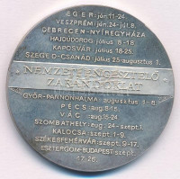 Bozó Gyula (1913-2004) 1994. 'Nemzeti Engesztelő Zarándoklat / Fatimai szentély Szűzanya szobra' peremén jelzett Ag emlékérem (35,91g/0.925/42,5mm) T:1 (eredetileg PP) patina