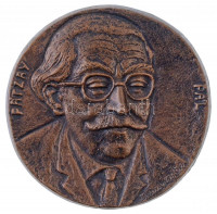 Domonkos Béla (1934-) DN 'Pátzay Pál' öntött Br plakett (102mm) T:1-