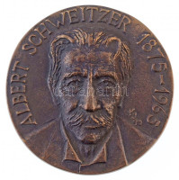 Kampfl József (1938- ) 1990. 'Albert Schweitzer 1875-1965 / 3. Zeneterápiás Konferencia 1990 március 31 Pécs' öntött Br emlékérem (69mm) T:1-,2