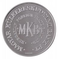 Lebó Ferenc (1960-) 1996. 'MKB (Magyar Külkereskedelmi Bank) Rt.' Ag emlékérem eredeti dísztokban, tájékoztatóval (31,05g/0.999/42,5mm) T:PP fo.