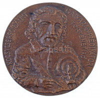 Nagy István János (1938-) DN 'Kocsi Csergő Bálin gályarab prédikátor történetíró / 'Kősziklán épült ház' Hajdúhadház régi temploma' kétoldalas, öntött Br emlékérem (91mm) T:1-,2